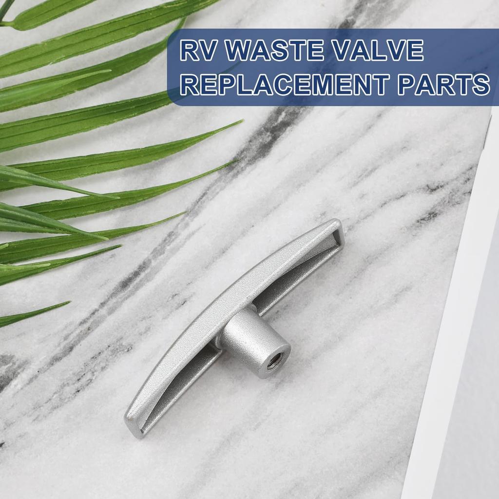 2pcs RV Waste Valve Handle Replacement, Fits 1/2" & 2" & 3" RV Sewer Dump Valve Camper Van Aluminum Tank Gate Valves Grey Water Valve Handle