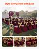 VEVOR 50 Pcs Burgundy Chair Covers, Polyester Spandex Chair Cover, Stretch Slipcovers for Wedding Party Dining Banquet Flat-Front Chair Covers
