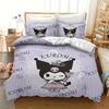 Домашний текстиль Трехпредметный Цифровая печать Фиолетовый Куломи Мультяшное одеяло Наволочка Постельное белье