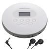 Ohm AudioComm Portable CD Player Stereo Earphones Battery Operated USB Power Supply Compatible White English Listening Language Learning Eiken TOEIC