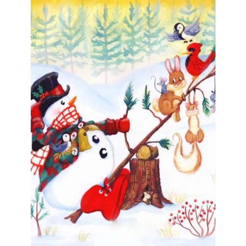 Алмазная живопись Art Full Drill Снеговик Алмазная картина Ручная работа Снежный день Diy Алмазная мозаика Картина Украшение дома Рождественский подарок