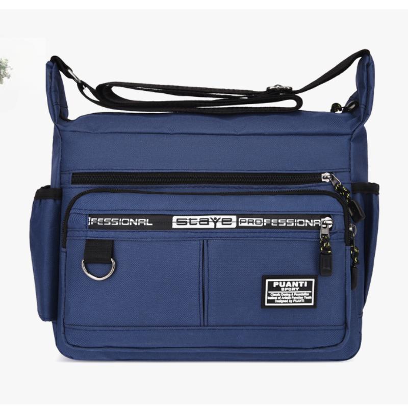 Мужская сумка через плечо из ткани Оксфорд, повседневная дорожная сумка через плечо, большая вместимость, средняя по возрасту, маленькая квадратная сумка, сумка для инструментов