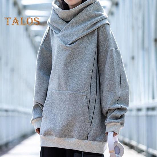 Зимняя толстовка унисекс с капюшоном и защитой шеи, высокий воротник и капюшон в стиле хип-хоп, большой передний карман, утепленная верхняя одежда для отдыха