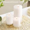 KONNI White Pillar Candles Set of 6, 3"x 3" Unscented Pillar Candles Bulk, 30 Hours Long Burning Candles, Smokeless&Dripless Large Round Candle for