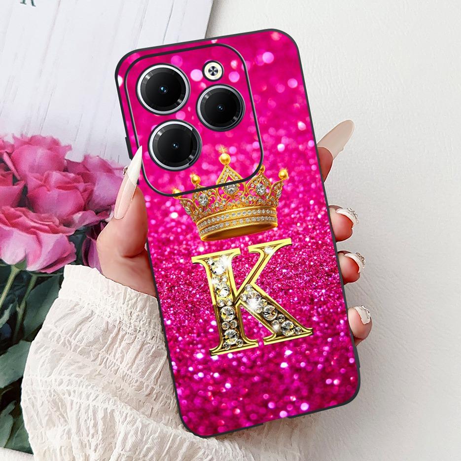 Чехол для Infinix Hot 40 Pro X6837 Роскошная Корона Буквы Чехол Мягкий Силиконовый Чехол для Телефона Для Infinix Hot 40i Hot40 Pro Hot40i Накладка