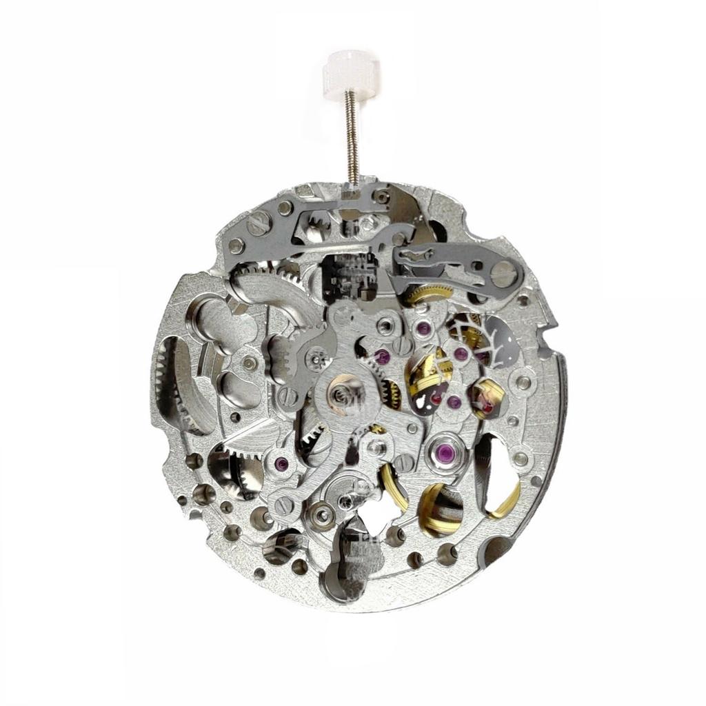 For Miyota Skeleton 8N24 Mechanical Movement Silver Automatic Winding 21 Jewels Japan Skeletonized Mechanism High Accuracy