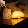 Decorative Night Light Portable LED Book Light, Wooden Magnetic Foldable Lamp with Stepless Dimming, Reading USB Rechargeable Warm Ambient for Bedroom