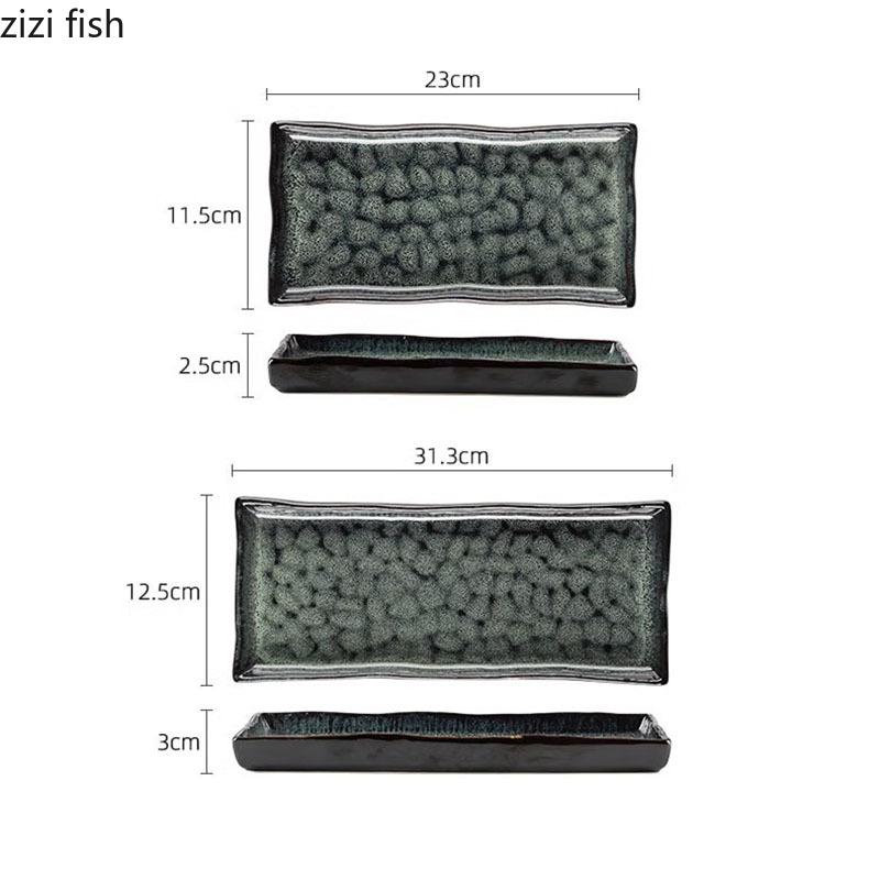Creative Irregular Texture Ceramic Sushi Plate Flat Plate Dessert Snack Plate Sashimi Plates Restaurant Specialty Tableware
