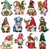 12/24pcs/set New Creative Wooden Christmas Dwarf Gnome Decoration Small Hanging Christmas Tree Decoration Wooden Plaque Set