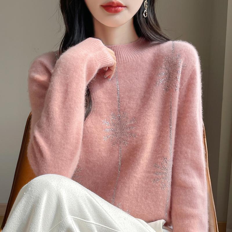 Женский кашемировый свитер Qinghe Cashmere 30% кашемир 70% шерсть Осень и Зима Пуловер Теплый и Модный