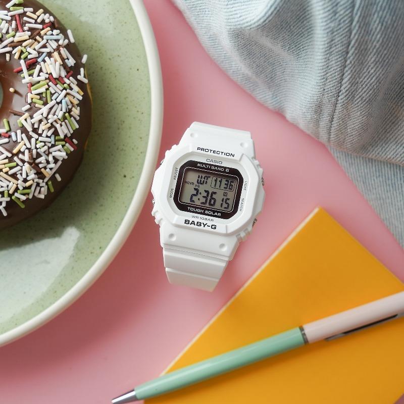 Casio Мужские кварцевые часы BGD-5650-7 из смолы, водостойкие 100 м, ударопрочные, с будильником