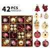 42 шт. Рождественские шары, стеклянные шары, украшения для дома, рождественская елка, рождественские шары, набор украшений L9V1