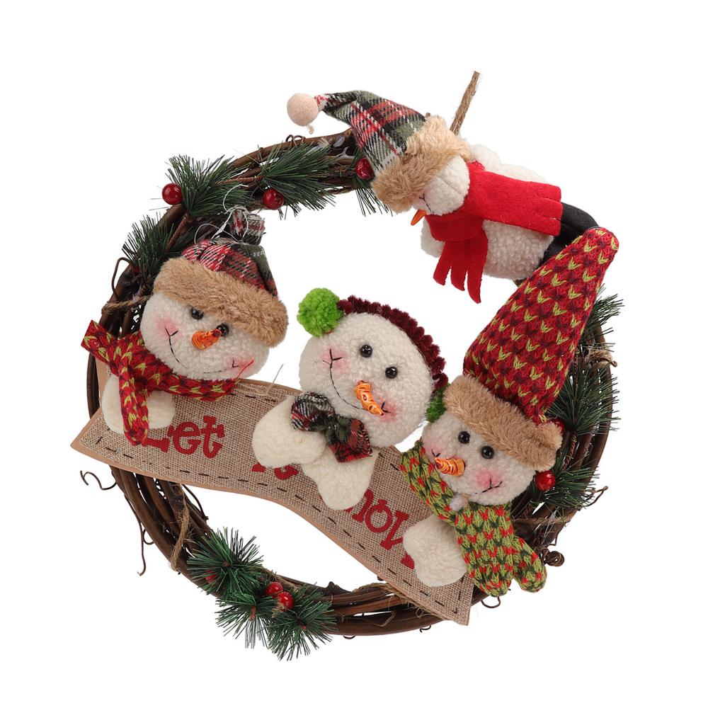 Christmas Wreath Fadeless Durable Joyful Vibes Rich Bright Colors Grapevine Wreath for Door Window