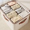 With Lid Linen Zipper Storage Boxes Foldable Clothing Storage Basket Wardrobe Organiser  Dormitory