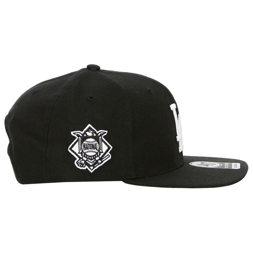 Forty Seven Brand 47 Captain Sure Shot Snapback Hat for Men and Los Angeles Black Cap, Women, Dodgers,