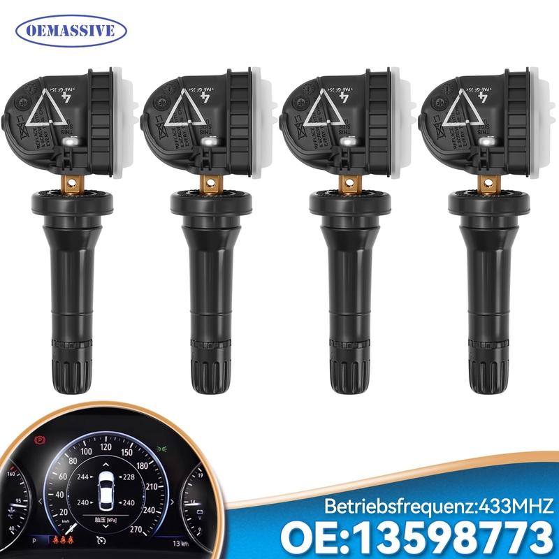 4X Tire Pressure Sensor TPMS 433 MHZ For Buick Enclave LaCrosse Cadillac CT6 XT5 CTS Chevy Cruze Silverado 13598773 13506028