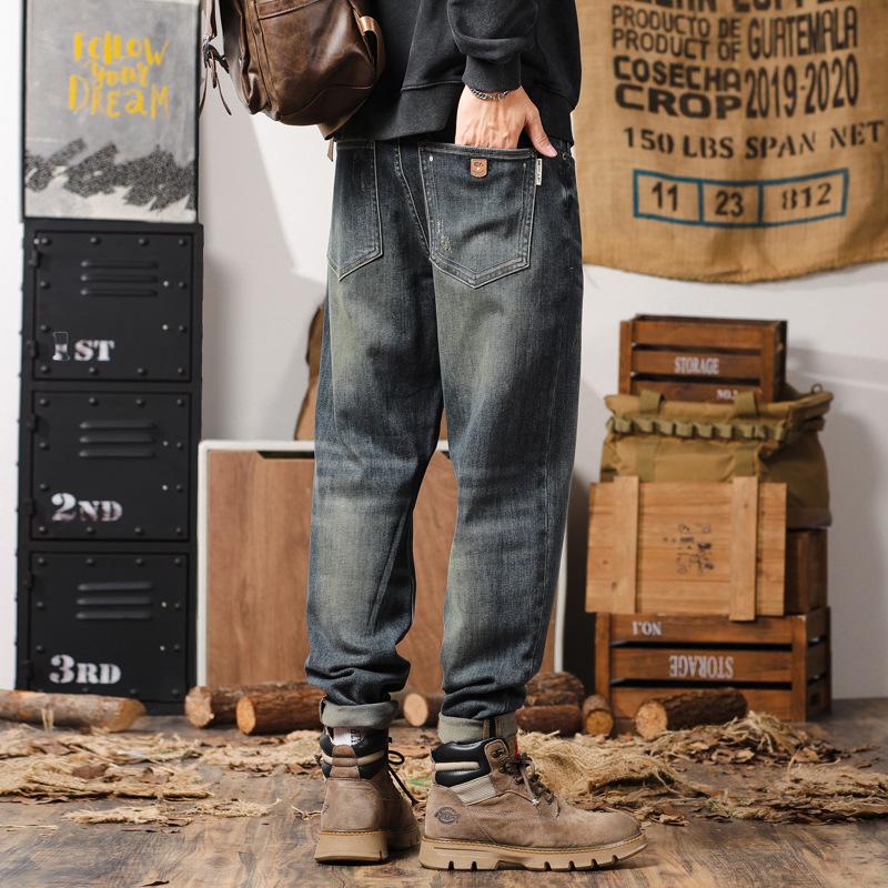Джинсы-шаровары мужские осенние хлопковые прямые джинсы-шаровары мужские осенние джинсы мужские осень-зима