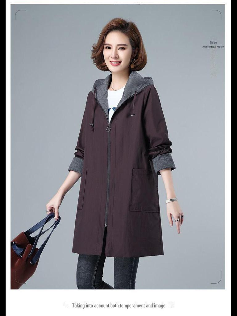 Женская куртка-ветровка высокого класса больших размеров, S-7XL, средней и длинной длины, 300 джин