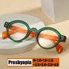 Men Women Fashion Ultralight Reading Glasses Unisex Trendy New Round Frame Far Sight Eyeglasses Vintage Colorful Presbyopia +4.0