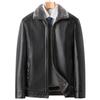 Leather Jacket Winter Men's Fur Integrated Thickened Business Casual Leather Jacket Middle-aged Dad Leather Jacket