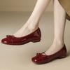 Women Flat Shoes Casual Patent Leather Loafers Round Toe Roll-Up Shoes Woman Bridesmaid Flats Solid Color Single Shoes
