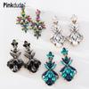Модные серьги-подвески с разноцветными драгоценными камнями, новая корейская версия, блестящие серьги-подвески для женщин PD1086