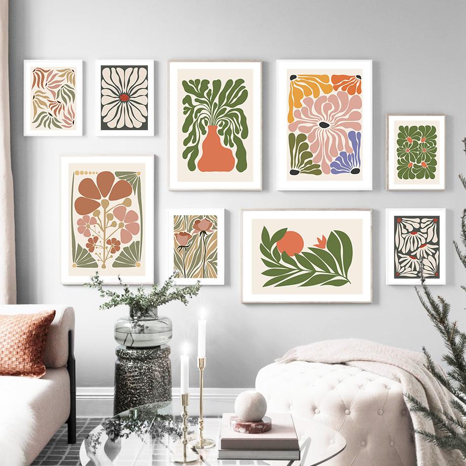 Роза неправильной цветовой гаммы, геометрические фигуры, настенные художественные постеры, принты, скандинавская картина на холсте, абстрактные картины, декор для гостиной