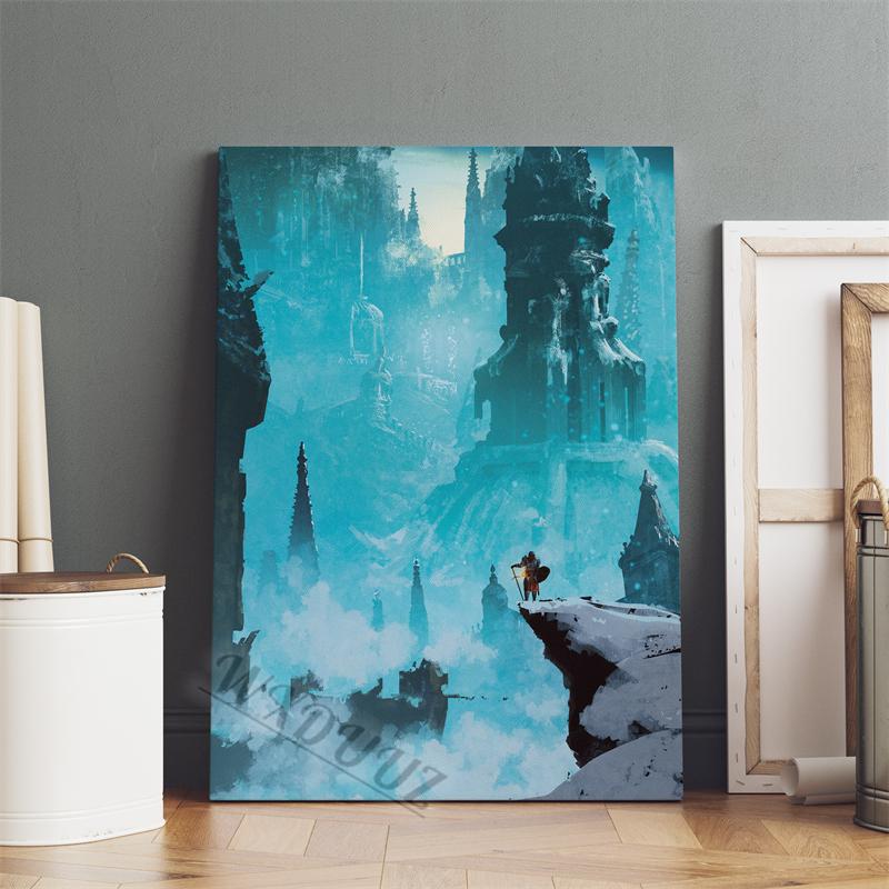 Classic Game Dark Souls Figure Canvas Painting Print Poster For Living Room 80s Retro Art Home Wall Decor Picture Game Fan Gift