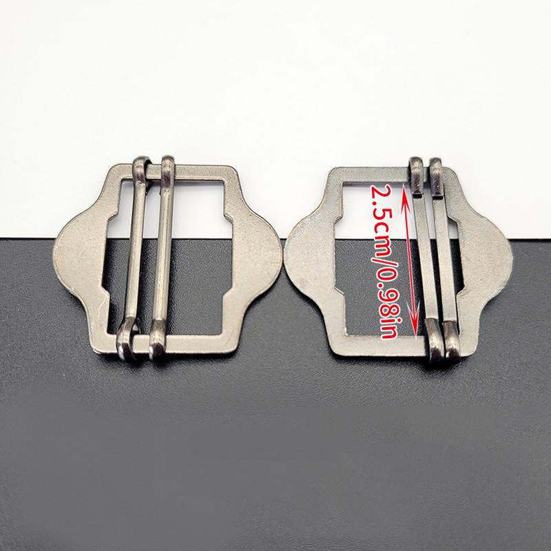 3Pcs Metal Two Slides Tri-Glide Buckles For Suit Vest Shoulder Leather Bag Strap Belt Slider Adjustment Rectangle Buckle