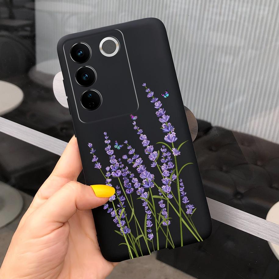 Чехол для Vivo V27 Pro Задняя крышка для Vivo V27e Модный чехол-фунда конфетного цвета с рисунком для Vivo V27 5G V 27e V27Pro V2237 V2230 Мягкий чехол