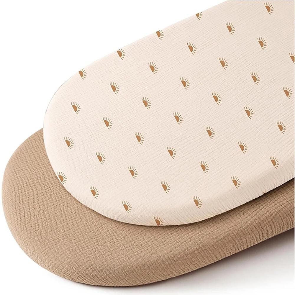 2 шт./набор Однотонная детская простыня на резинке с принтом для люлек, наматрасник, прочный чехол для пеленального столика для новорожденных