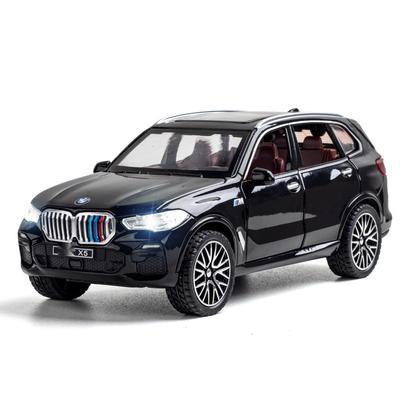 Масштаб 1/32 Сплавная машина внедорожник BMW X5 Литая модель Звук и свет Игрушка с инерционным механизмом Украшения для компьютерного стола Миниатюрная коллекционная модель игрушка