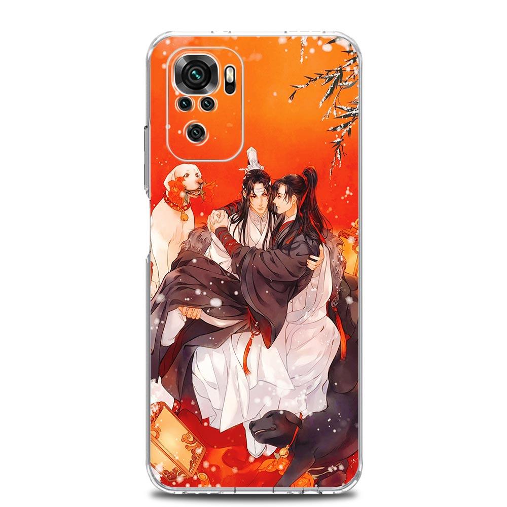 Квадратный прозрачный чехол для телефона Xiaomi Redmi Note 12 11 9S 9 8 10 Pro + 7 8T 9C 9A 8A K40 игровой чехол Mo Dao Zu Shi Wei Wuxian Anime