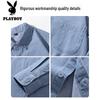 PLAYBOY Men's Washed Denim Long Sleeve Shirt
