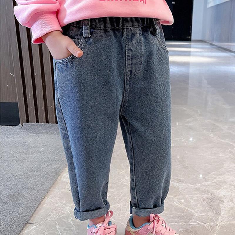 Children Cartoon Rabbit Jeans Thin Girls Loose Pocket Denim Pants Kids Fashion Casual Trousers