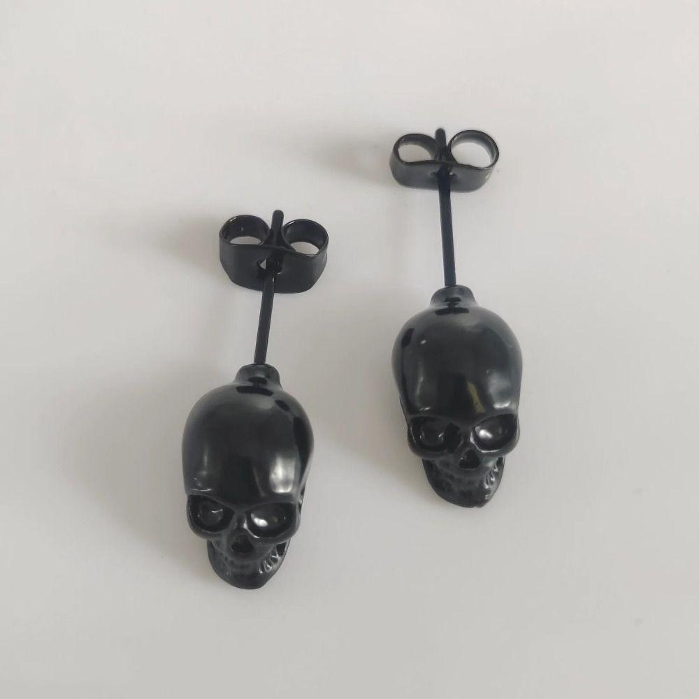 Hiphop Style Skeleton Stud Earrings Creative Mini Ear Clip Personality Earrings Party Earrings