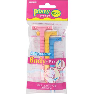 Безопасная бритва Feather PIANY T для тела 3 шт.. Одноразовые женские бритвы женские одноразовые для женщин