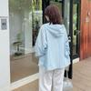 Large size women's clothing summer new sunscreen clothing women's portable thin hooded loose simple jacket 242529