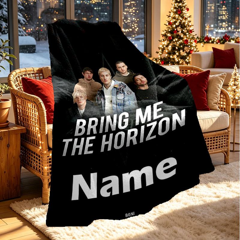Custom Name Personalized Bring Me the Horizon Print Blanket, Home Decor, Bedroom, Sofa, Camping, Couch, Gifts for Birthday Christmas
