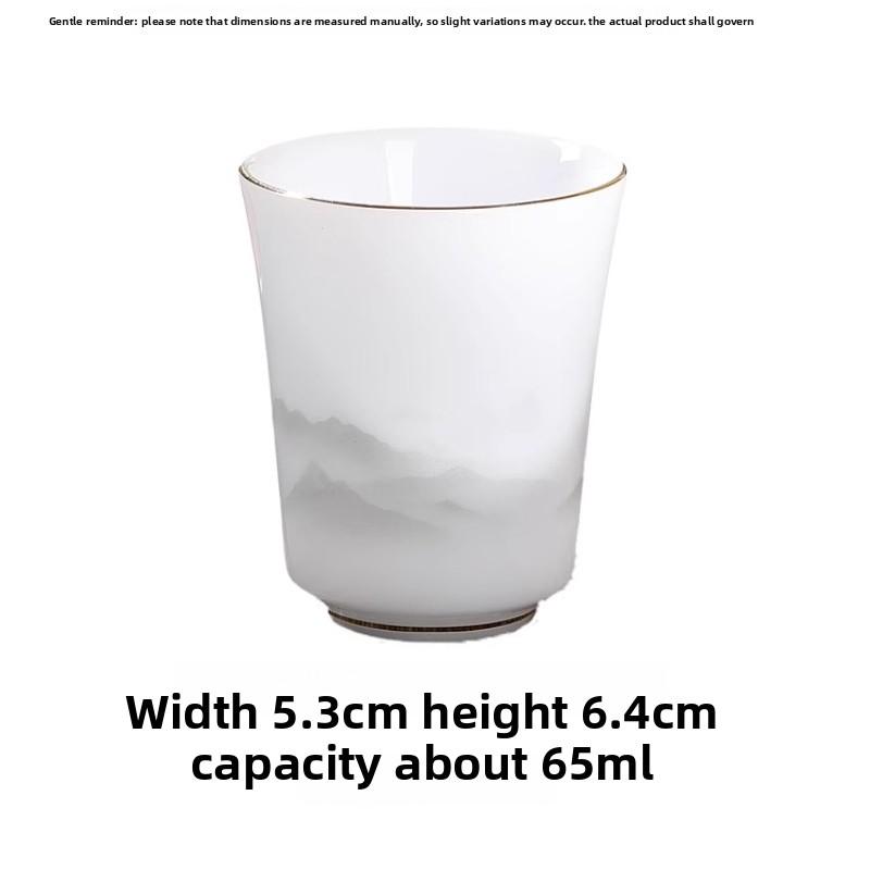 Фарфоровая мастер-чашка Керамическая бытовая чашка для дегустации чая Одинарная чашка Персональный специальный набор для чая Кунг-фу Высококлассная чашка для чая в стиле легкой роскоши