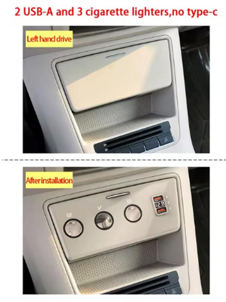 KEN CHUANG Автомобильное зарядное устройство для VW Tiguan Prototype Golf Plus Модифицированное гнездо прикуривателя Быстрая зарядка для iPhone Xiaomi HUAWEI Мобильный телефон