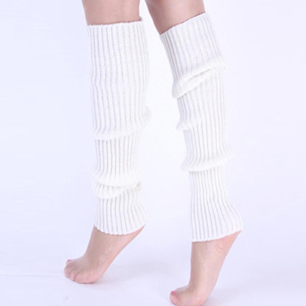 Classic Knitted Leg Warmers Ribbed Knit Knee High Leg Warmers Women's Stockings and Hosiery