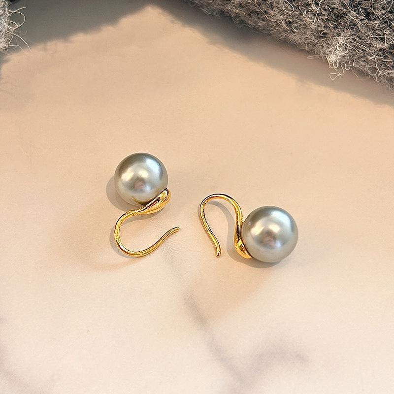 Серьги из натурального пресноводного жемчуга в стиле ретро с позолотой от французского производителя - Star Style