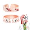 Anime Demon Slayer Ring Kimetsu No Yaiba Kamado Tanjirou Inspired Adjustable Ring For Fans Cosplay Props Jewelry Gift