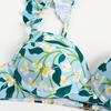 2Pcs/Set Women Summer Bikini Set Bohemia Style Ruffle Sleeve Bandeau Bra High
