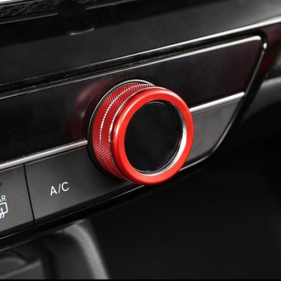 8pcs Internal Dashboard Console Knob Red Trim Cover For Honda Civic Sedan