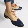 Ретро классические смешанные цвета оксфорды женские броги на шнуровке повседневная обувь обувь кроссовки