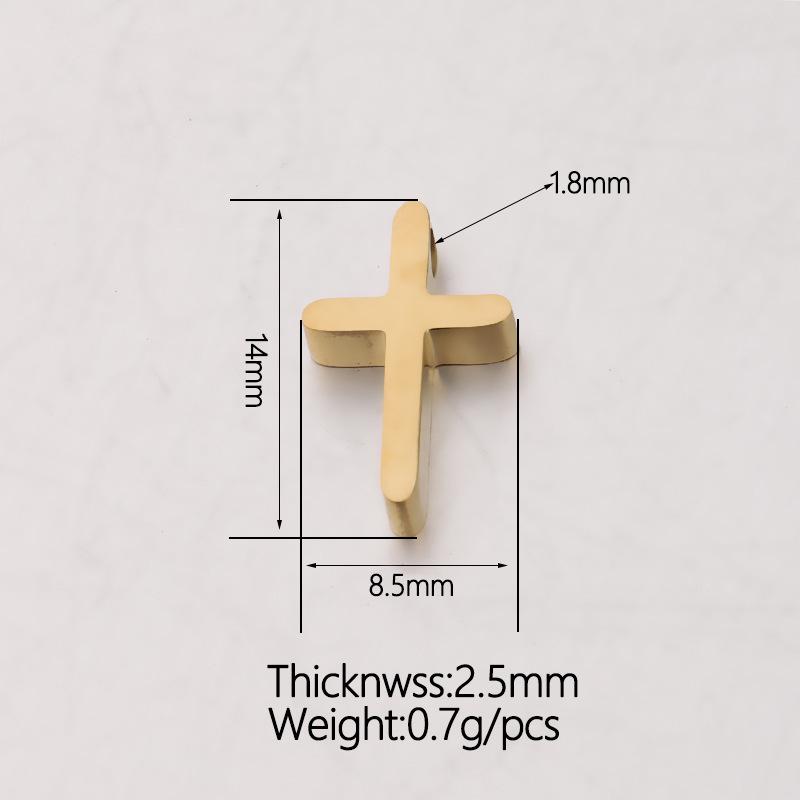 Элегантное ожерелье с подвеской в виде креста из нержавеющей стали с отверстием для бусины