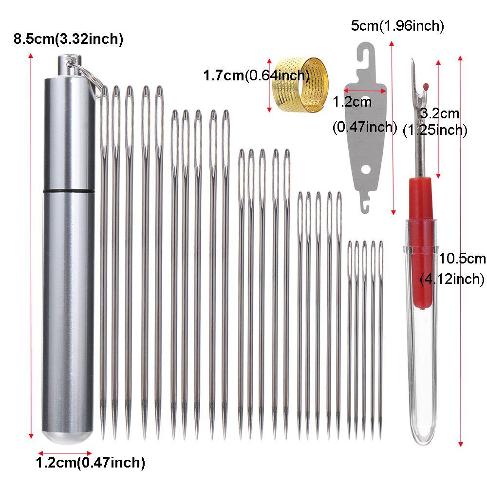 Cross Stitch Stainless Steel Mending Craft Large Eye Needles Sew Pins Kit Hand Sewing Needle