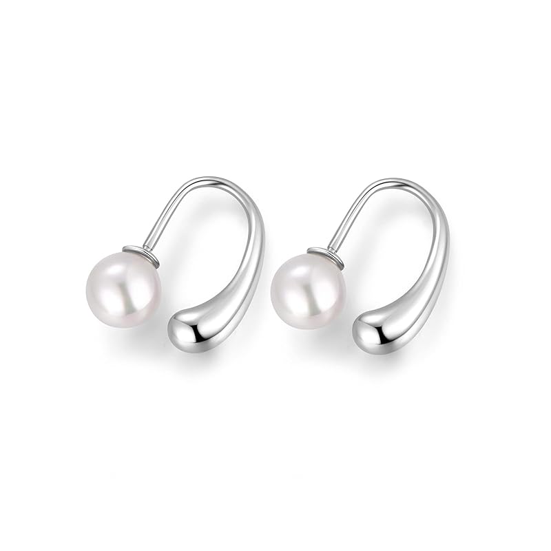 Бесплатные серьги-крючки с птичьими крючками, женские серьги-капли из жемчуга, серебро 925 пробы, совместимы с аллергией на металл, повседневное использование, офис, простой белый день, подарок взамен